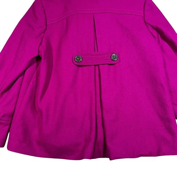 Banana Republic Fuchsia Double Breast Wool Blend Pea Coat. Women's Medium - Picture 7 of 8